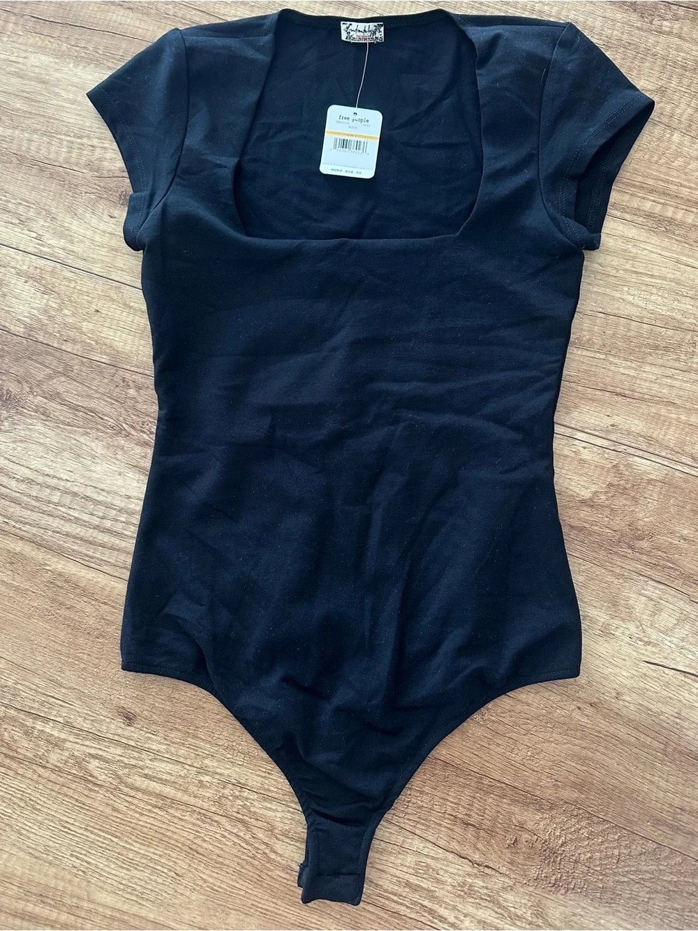 Free People Brand New (NWT) Intimately Fair & Square Neck Bodysuit - Black
